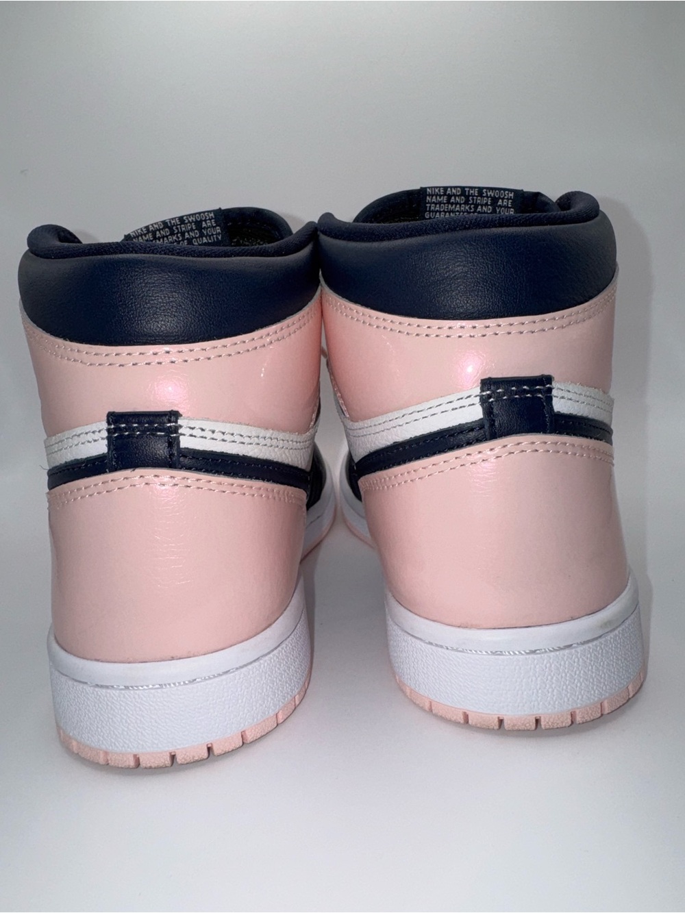 Nike Air Jordan 1 Mid Pink Navy (DD9335-641) Women’s 6.5 Pink Patent Leather - Picture 8 of 17